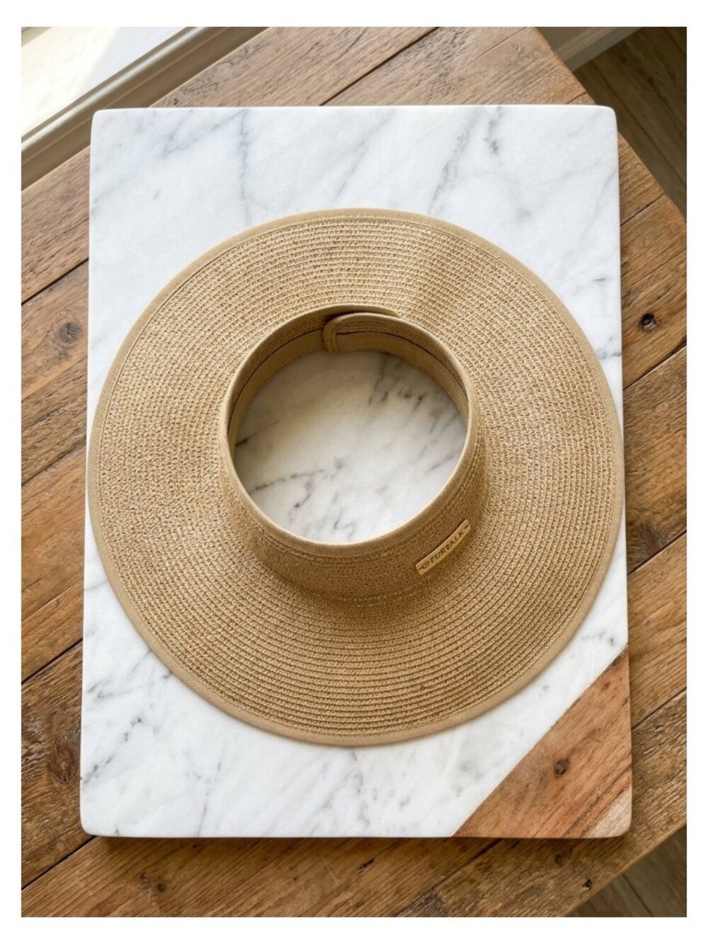 Wide Brim Straw Sun Visor Ponytail Foldable Adjustable Beach Hat